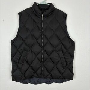 Vintage‎ Eddie Bauer Quilted Puffer Vest Black Down Filled Outdoor Womens Size L